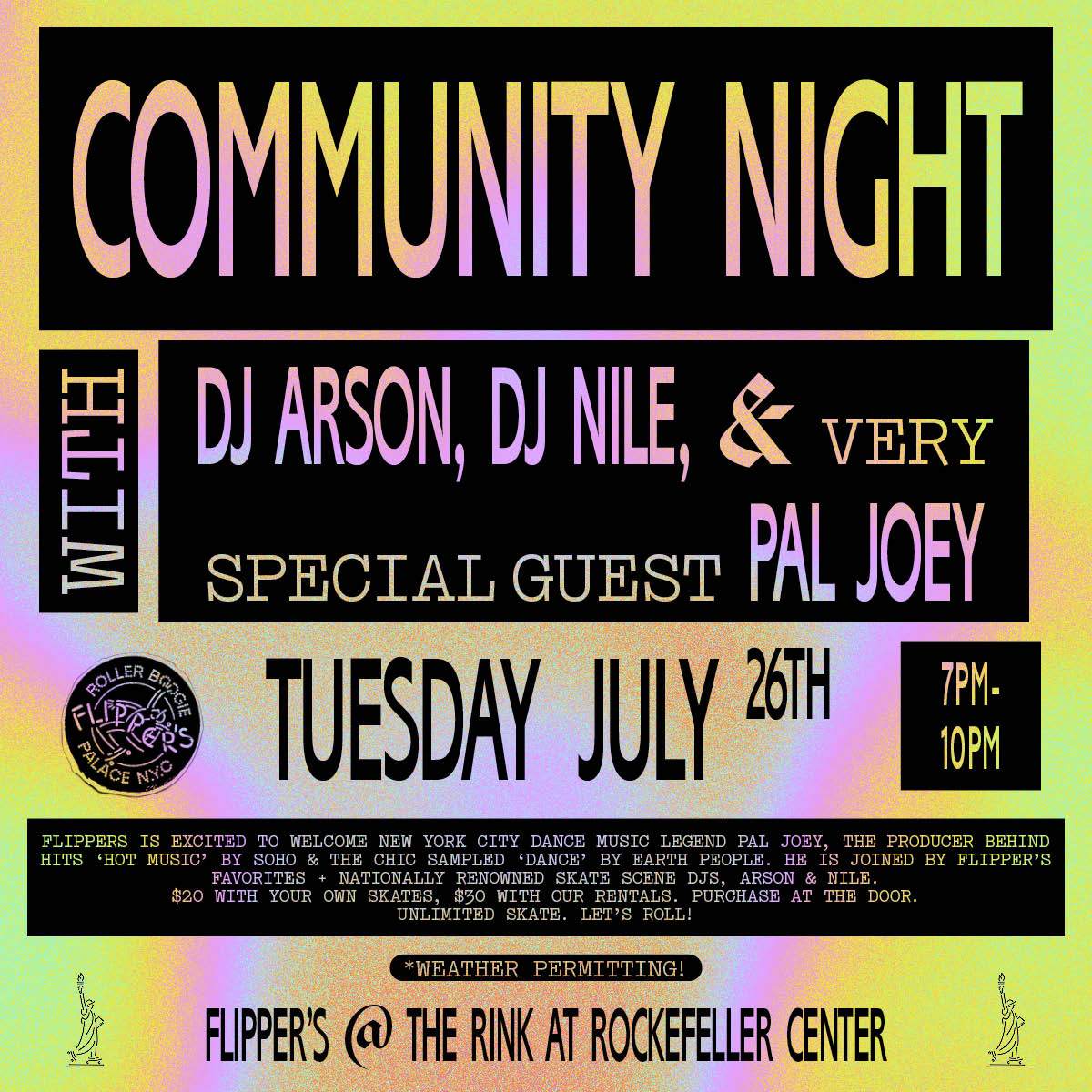 Community Nights, Specials, Tickets