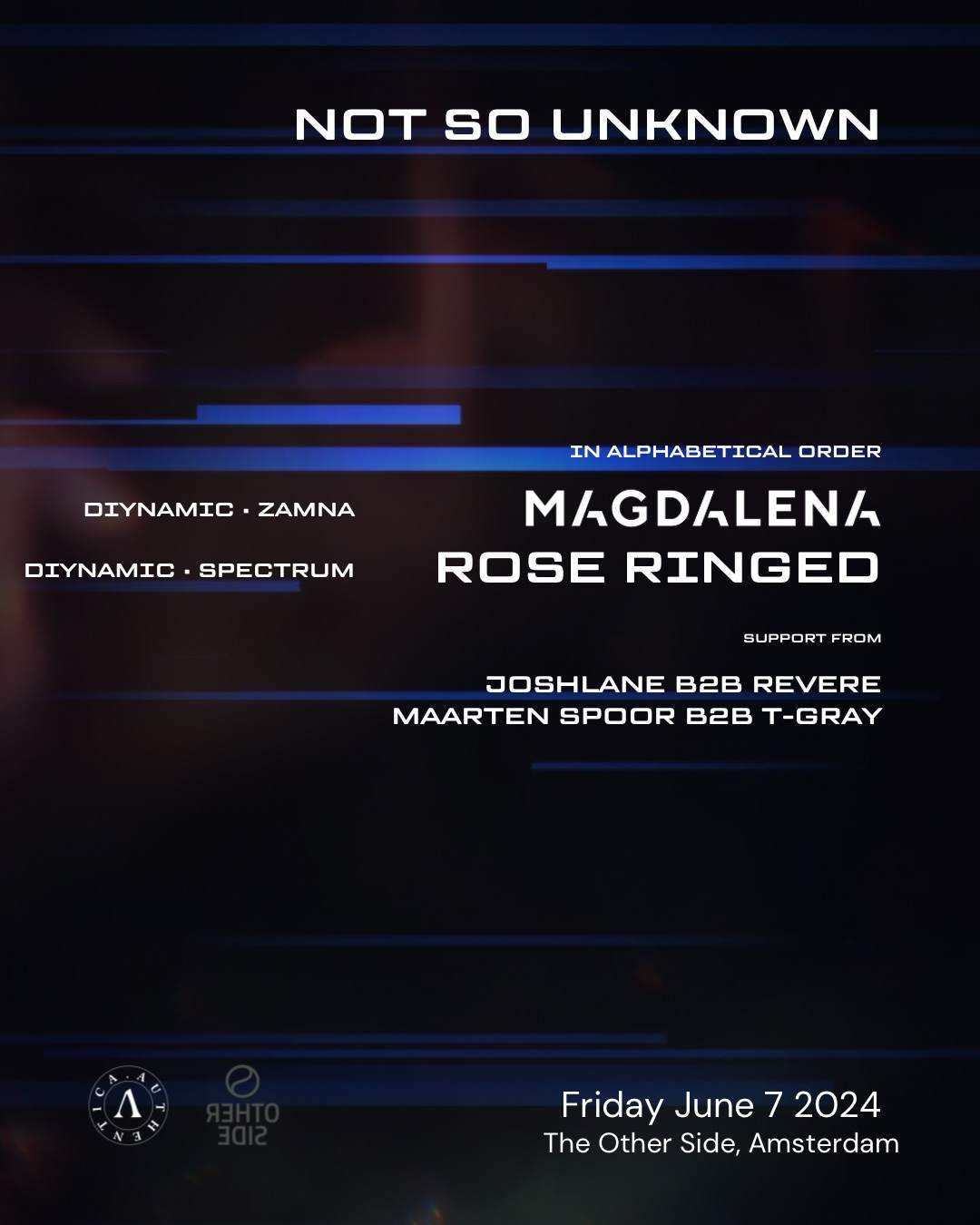 Not So Unknown: Magdalena, Rose Ringed - フライヤー表