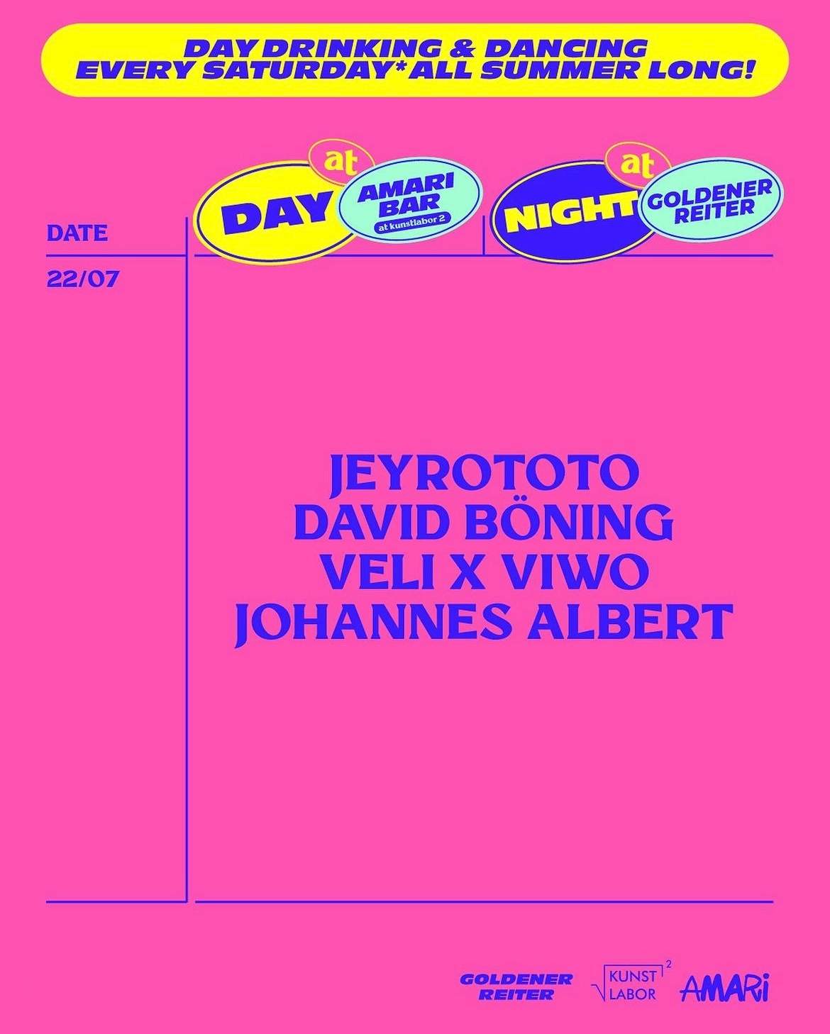 NIGHT with Johannes Albert / Jeyrototo / DAVID BÖNING / VELI X VIWO - フライヤー裏