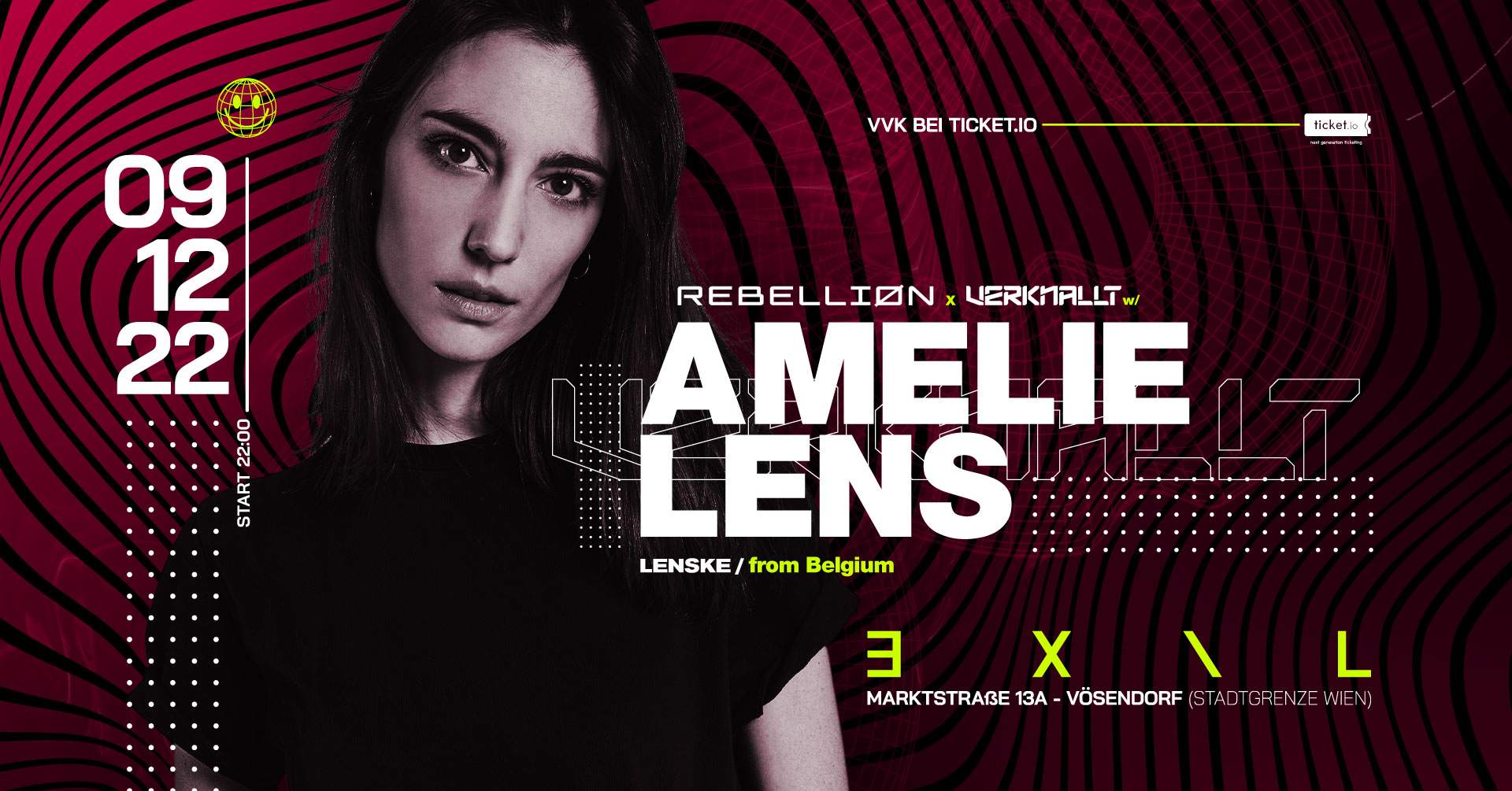 Amelie Lens at EXIL pres. by VERKNALLT x REBELLIØN - フライヤー表