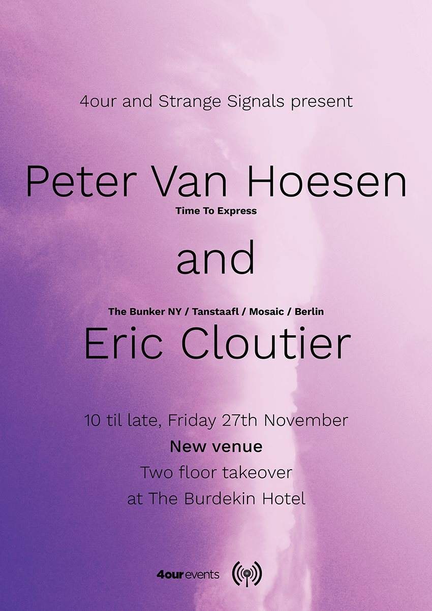 4our and Strange Signals Pres. Peter Van Hoesen and Eric Cloutier - Página frontal