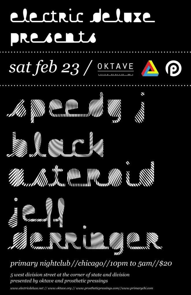 Speedy J, Black Asteroid and Jeff Derringer: Edlx Showcase - Página frontal