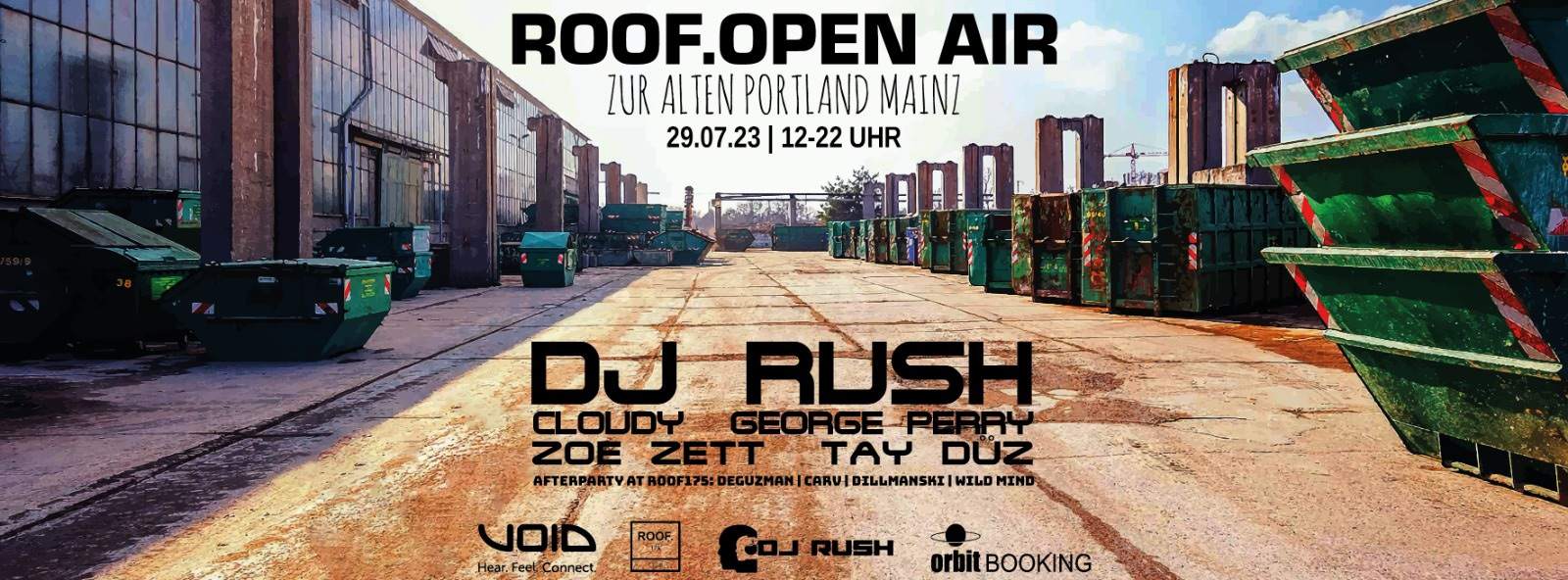 ROOF. Open Air with DJ Rush & Cloudy - フライヤー表