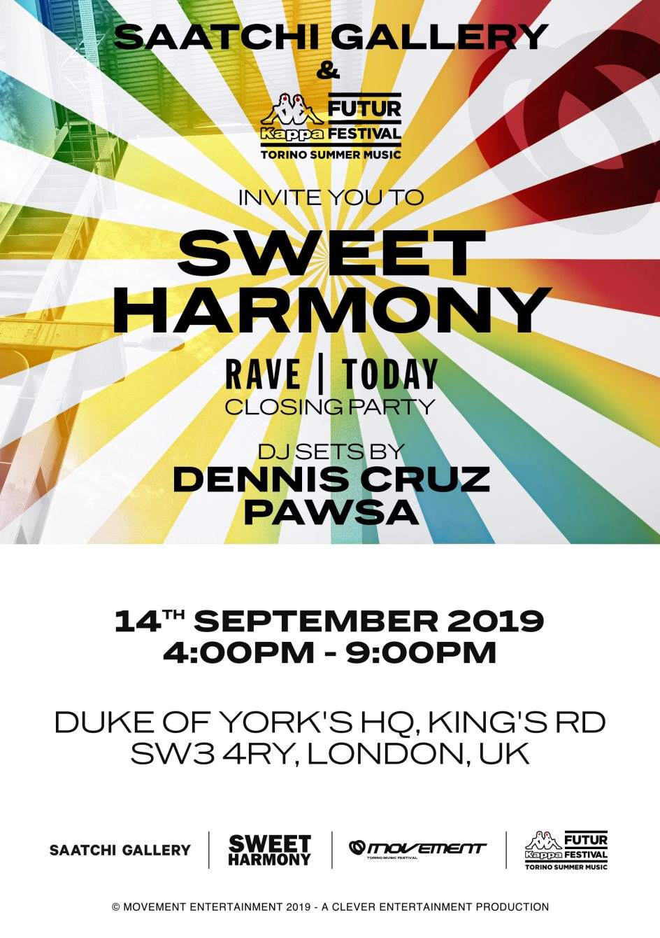 Sweet Harmony: Rave - Today Closing Party with Movement Entertainment - Página frontal