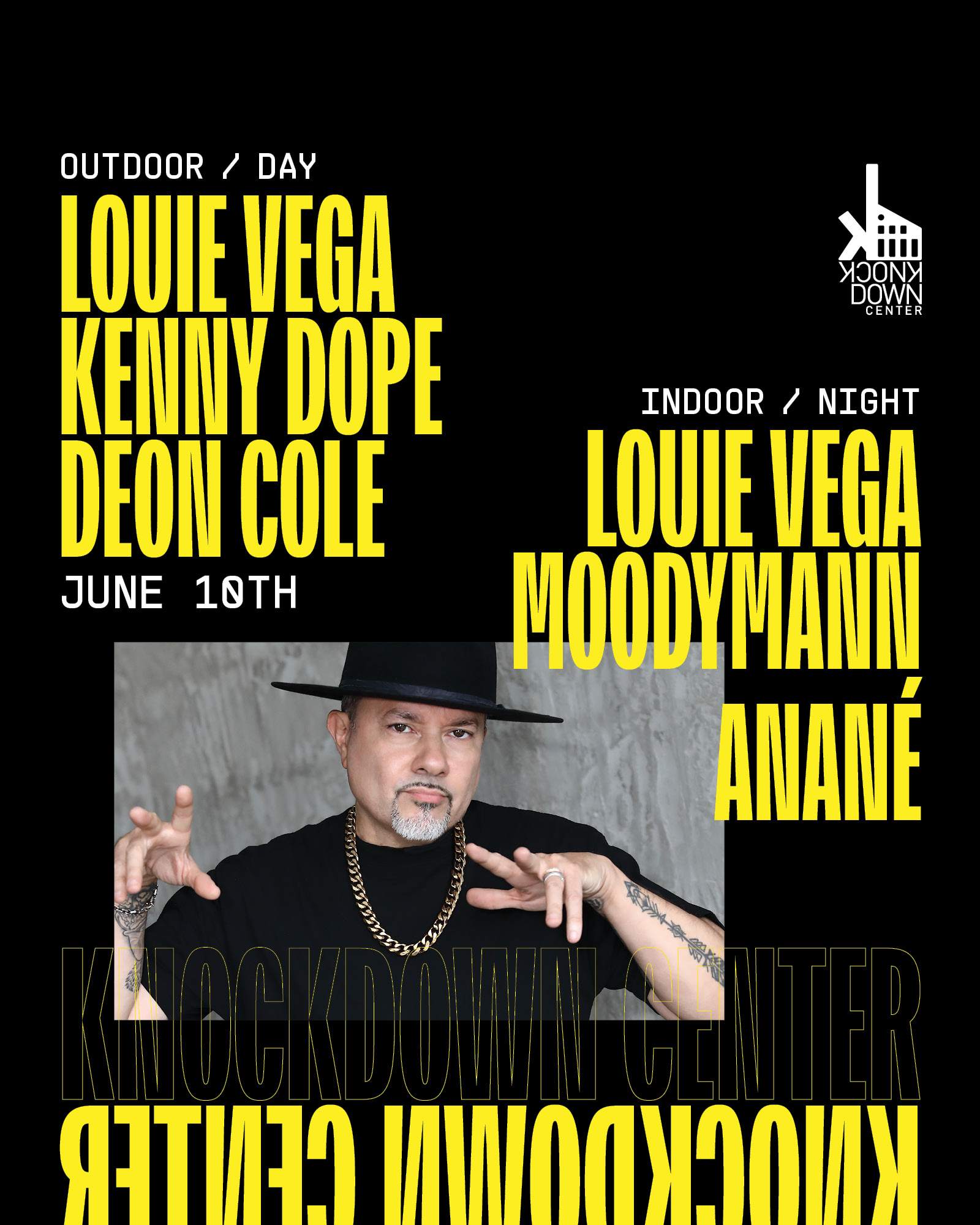 Louie Vega, Day & Night with Moodymann, Kenny Dope - フライヤー表