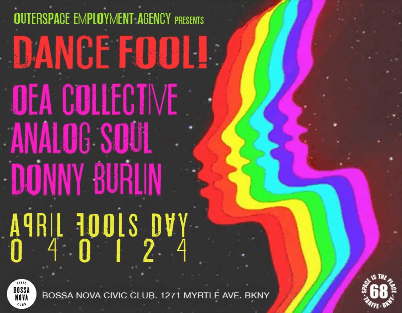 Analog Soul + Donny Burlin = OEA Collective- DANCE FOOL!/Outerspace Employment Agency presents: - Página frontal
