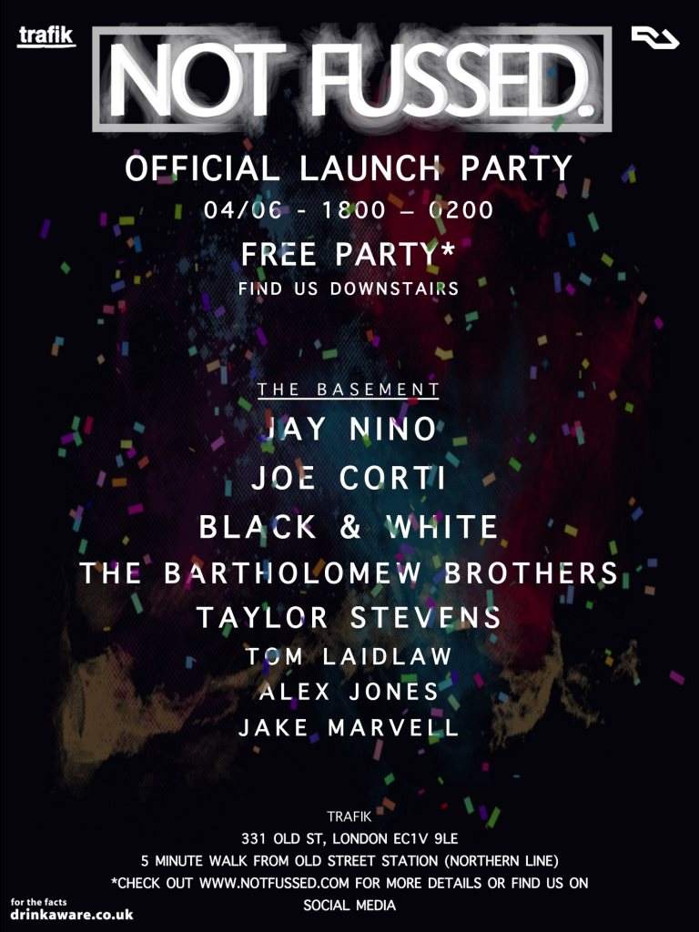 Not Fussed Official Launch Party - フライヤー表