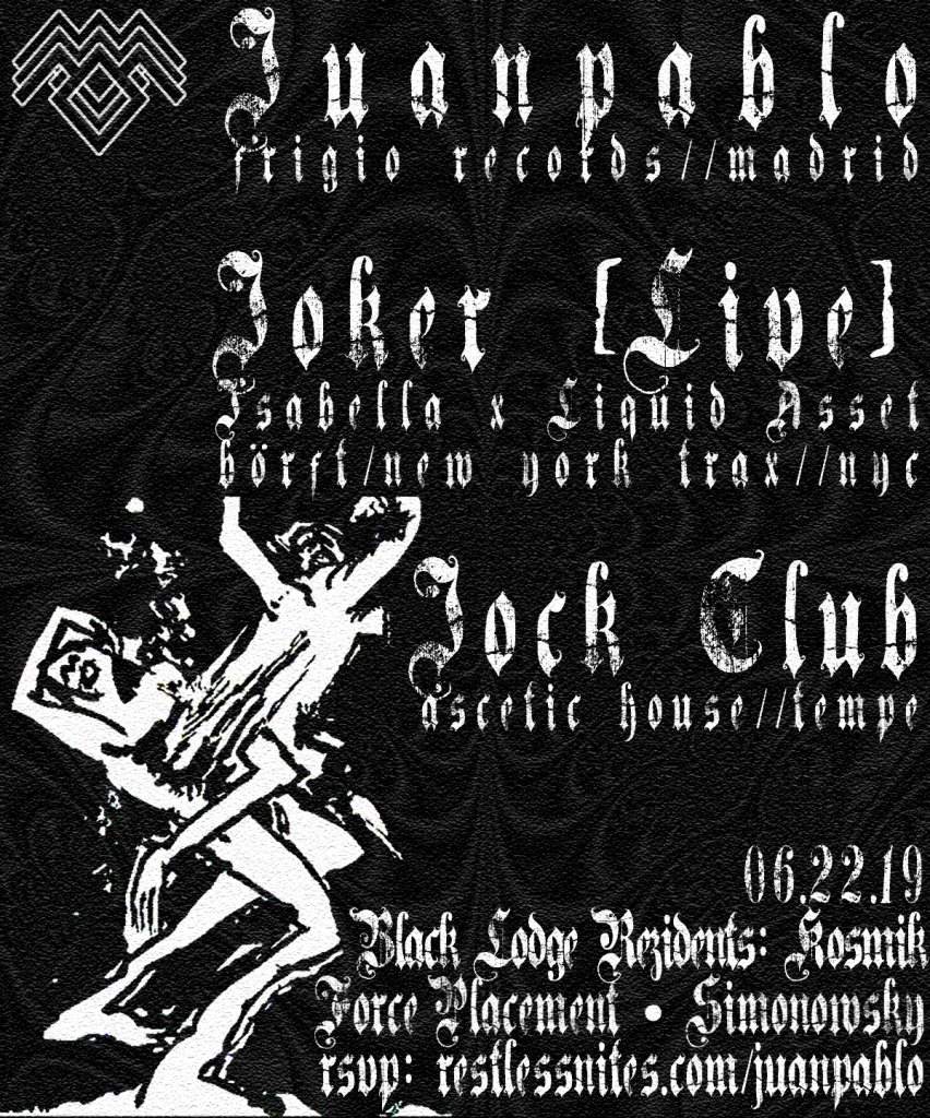 Black Lodge: Juanpablo, Joker Live (Isabella X Liquid Asset), Jock Club - Página frontal