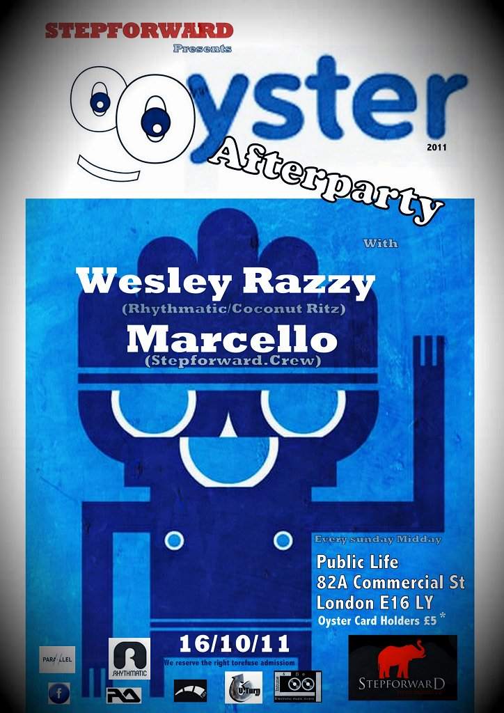 Stepforward presents *oyster Afterparty* with Wesley Razzy, Marcello - Página trasera