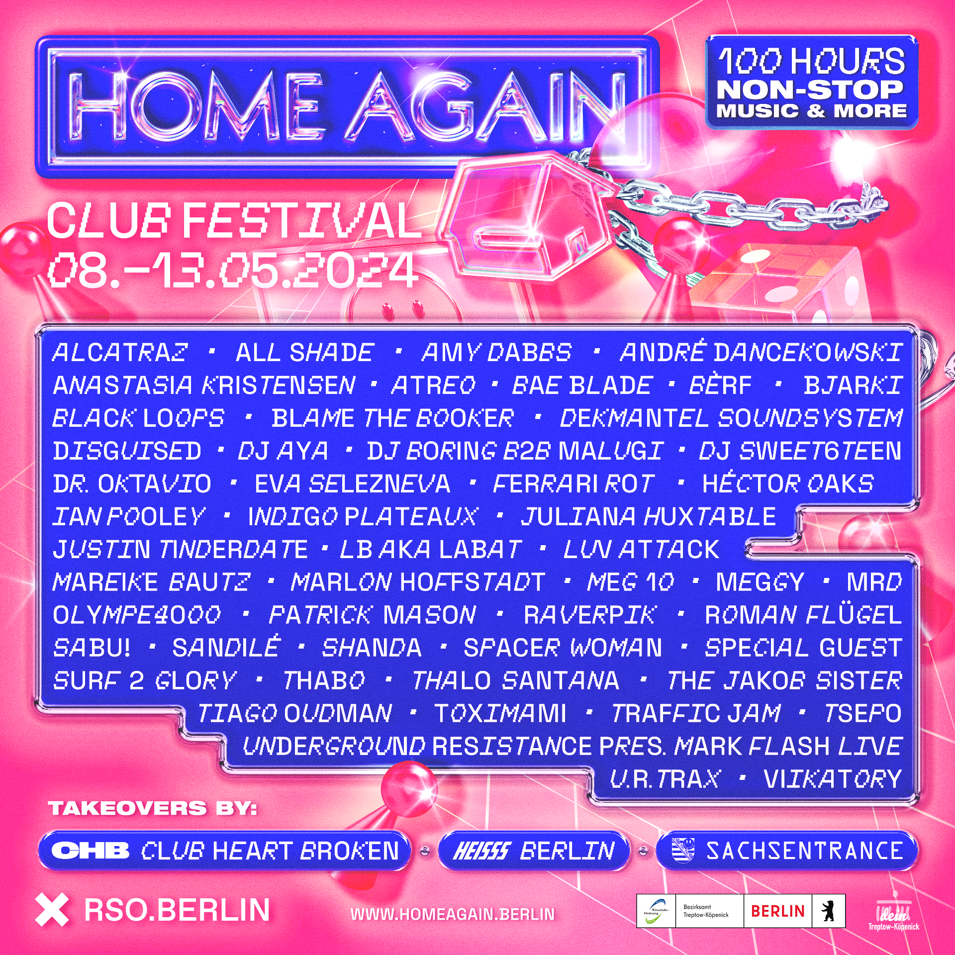 Home Again Club Festival 2024 - 100 hours - フライヤー裏