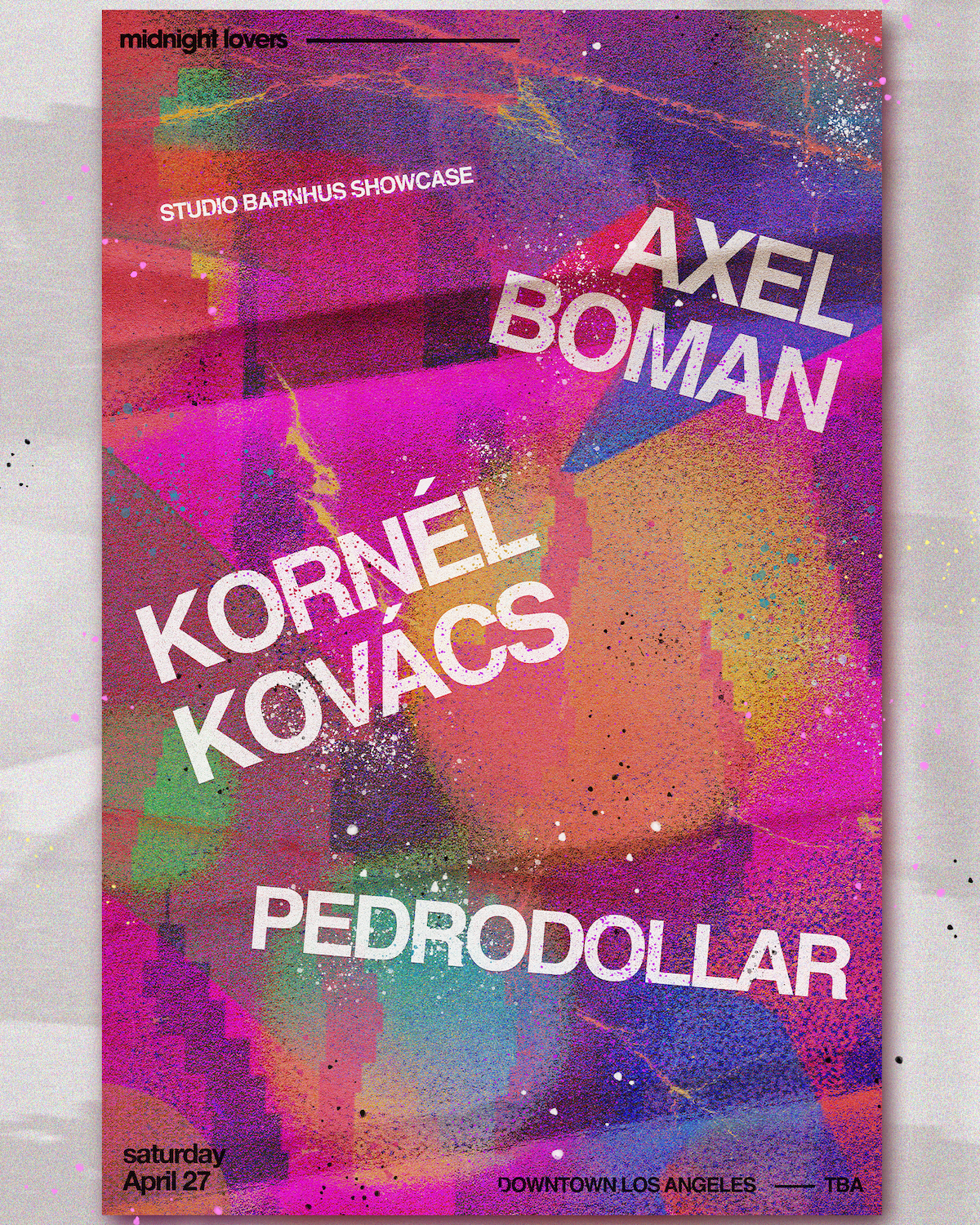 Midnight Lovers with Axel Boman, Kornél Kovács, Pedrodollar - フライヤー表