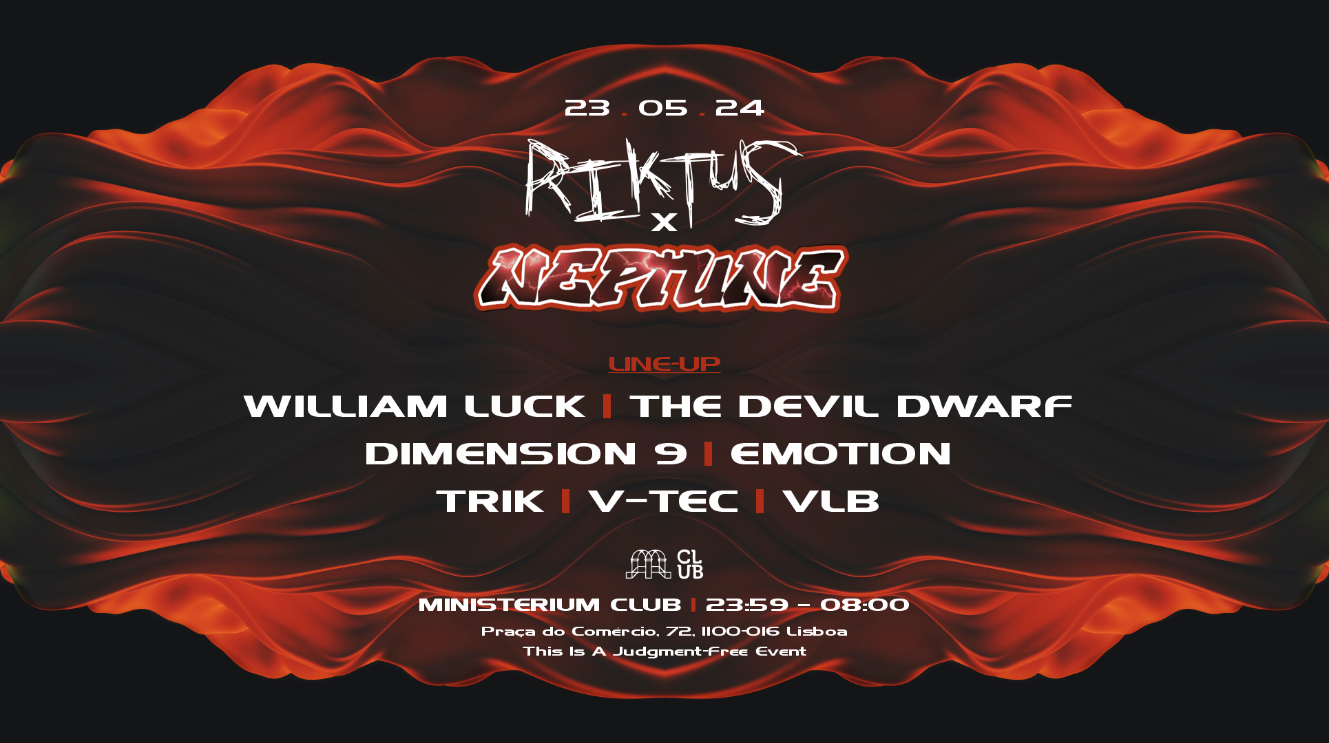 Riktus x Neptune with William Luck, The Devil Dwarf - フライヤー表
