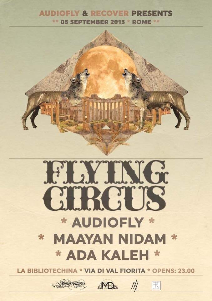 Flying Circus - Audiofly, Maayan Nidam, Ada Kaleh - フライヤー表
