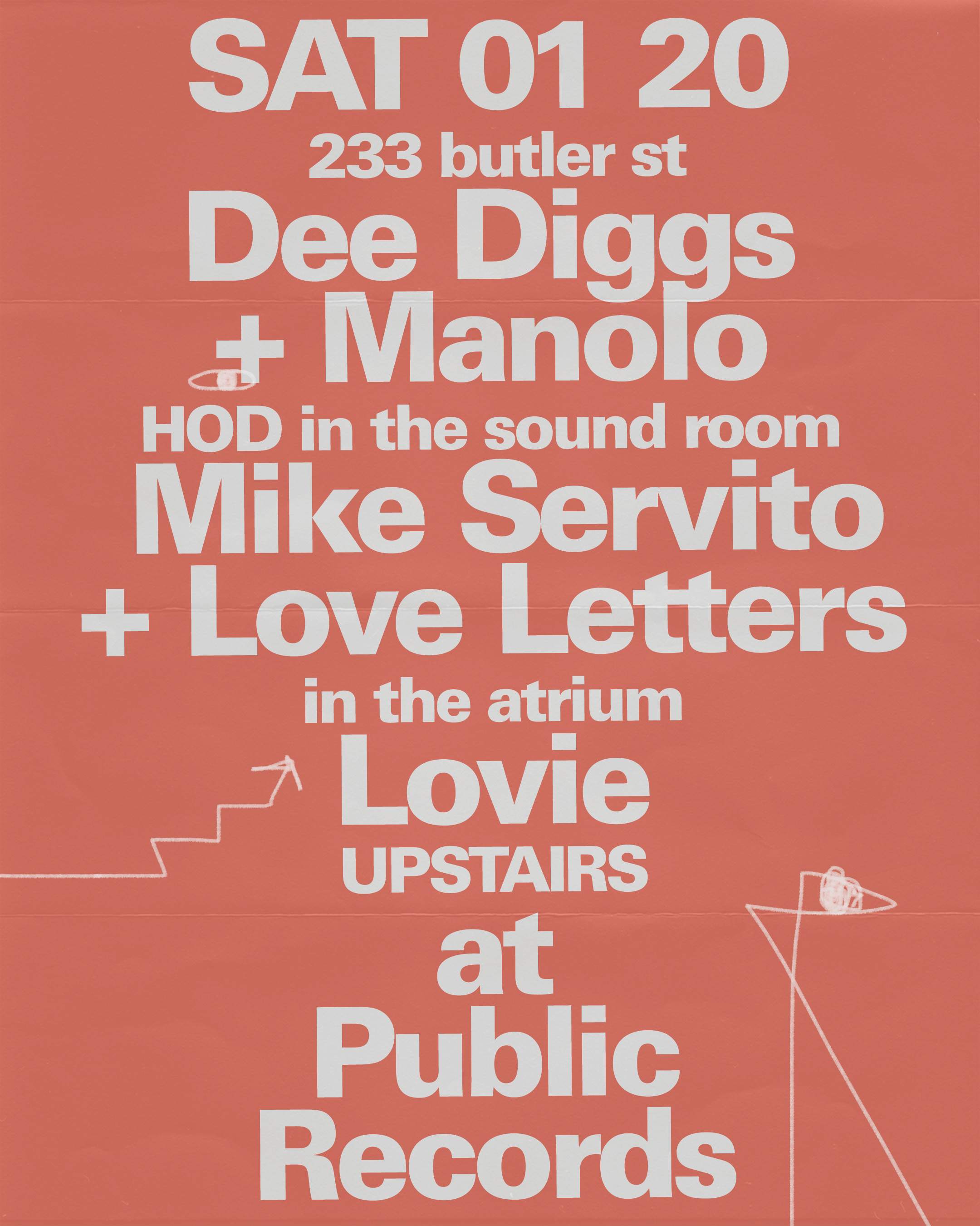 Dee Diggs + Manolo / Mike Servito + Love Letters / Lovie - フライヤー表