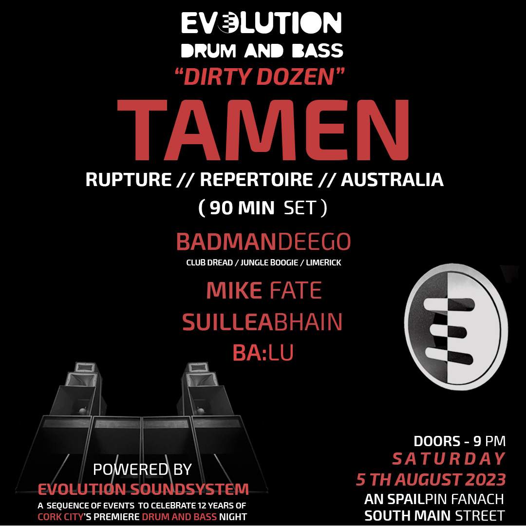 EVOLUTION DRUM AND BASS INVITES Tamen(RUPTURE /REPERTOIRE/AUSTRALIA) - Página frontal