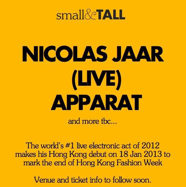 Small&tall presents: Nicolas Jaar & Apparat - Verso du flyer