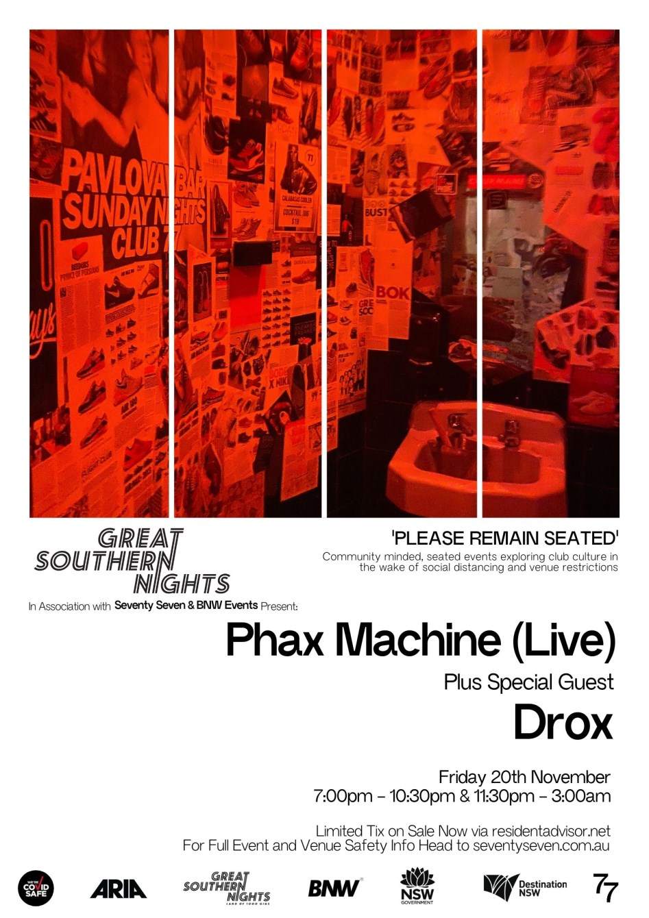 GSN & Club 77 present: Phax Machine (Live) with Drox - フライヤー表