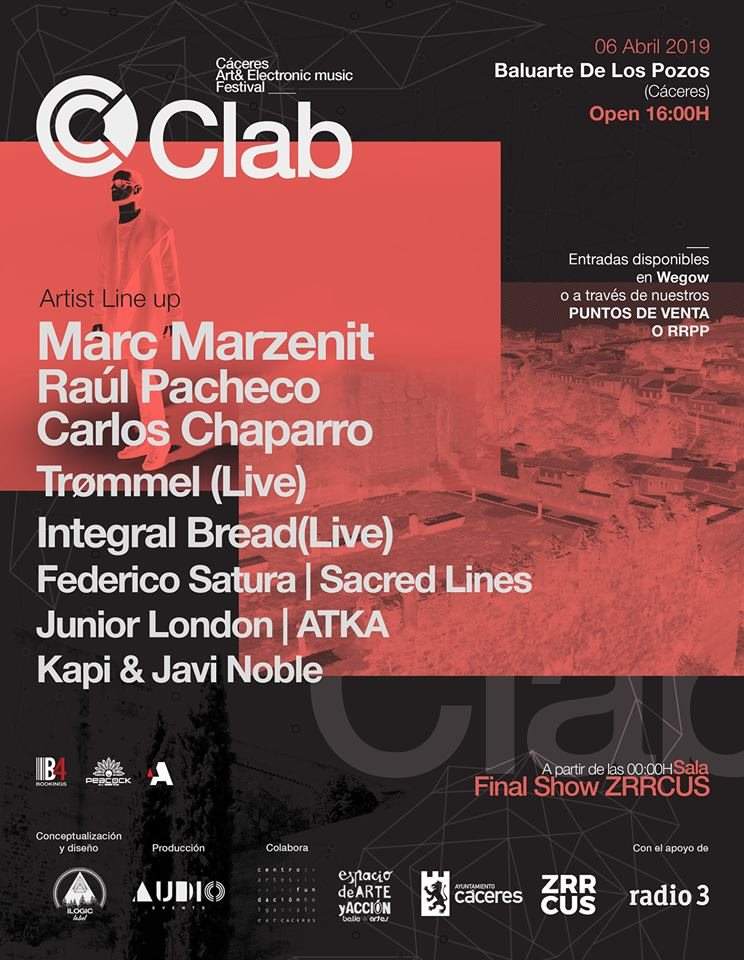 Clab: Cáceres Art & Electronic Music Festival - フライヤー表