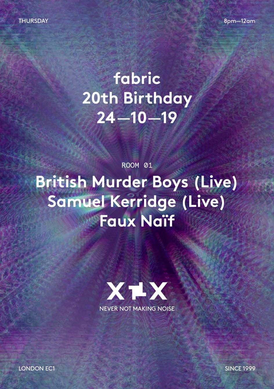 [CANCELLED] fabric XX: British Murder Boys (Live) - フライヤー裏
