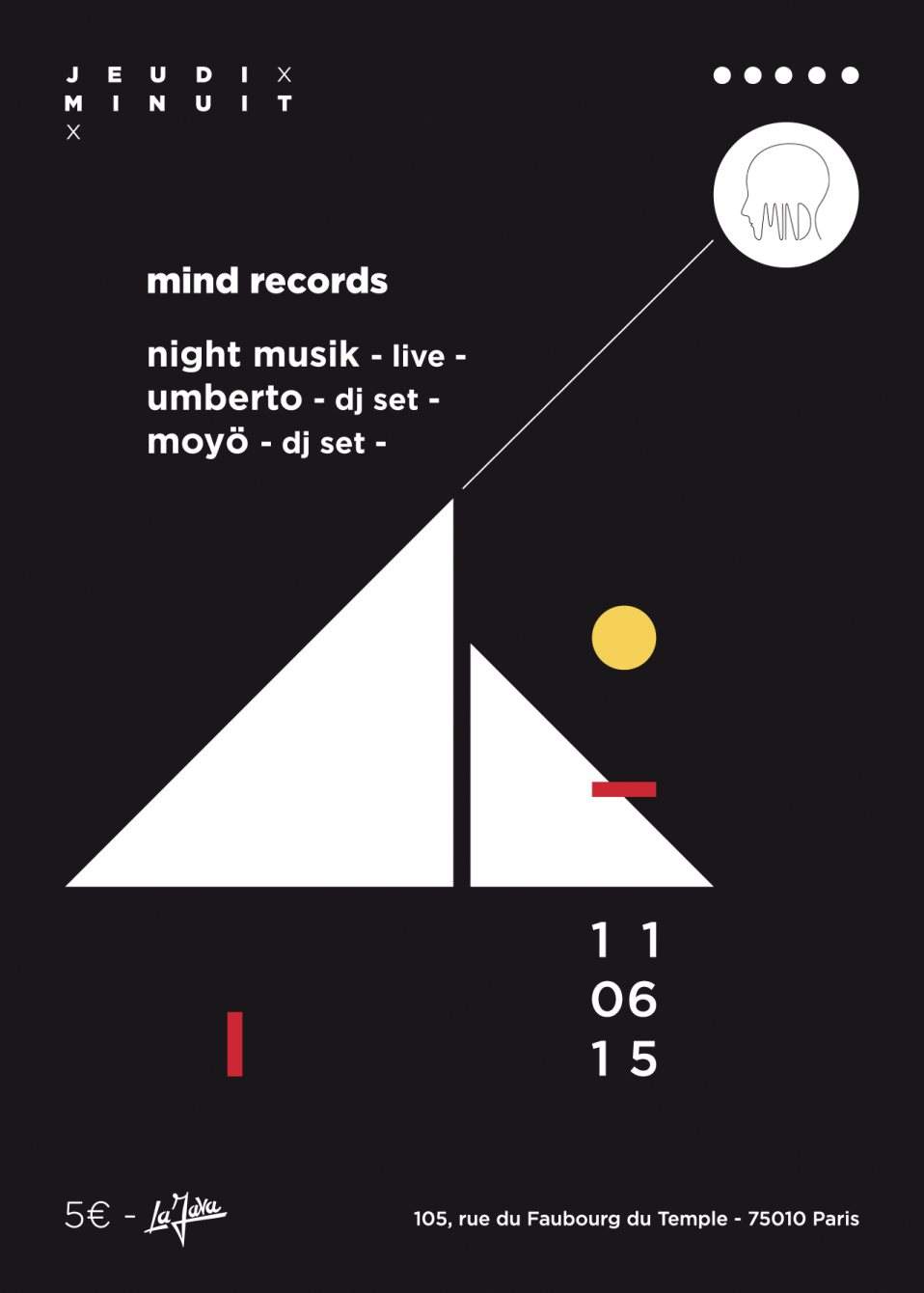Mind Records Label Night with Night Musik, Umberto & Moyo - Página frontal