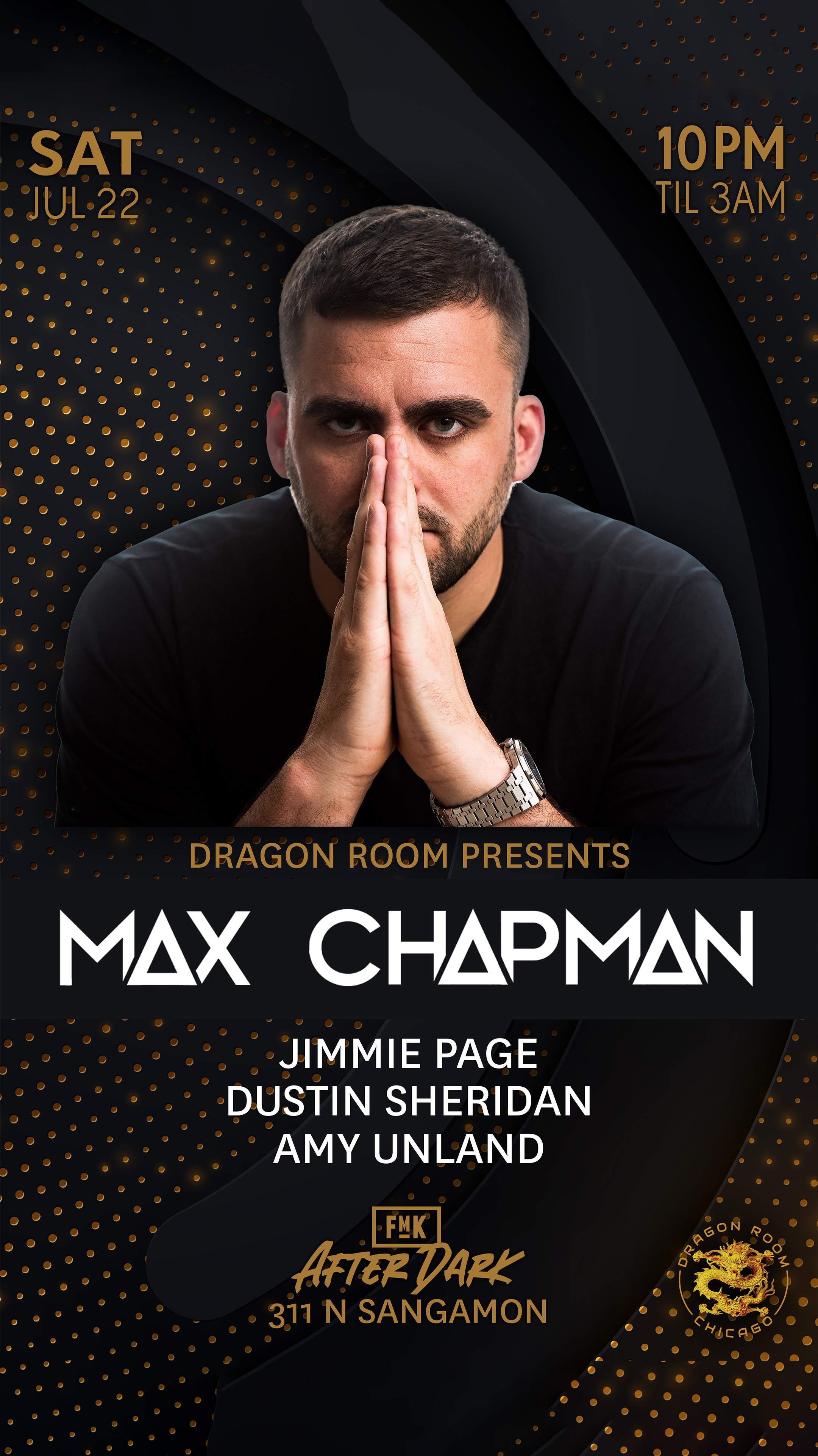 Dragon Room Chicago presents: MAX CHAPMAN - Página frontal
