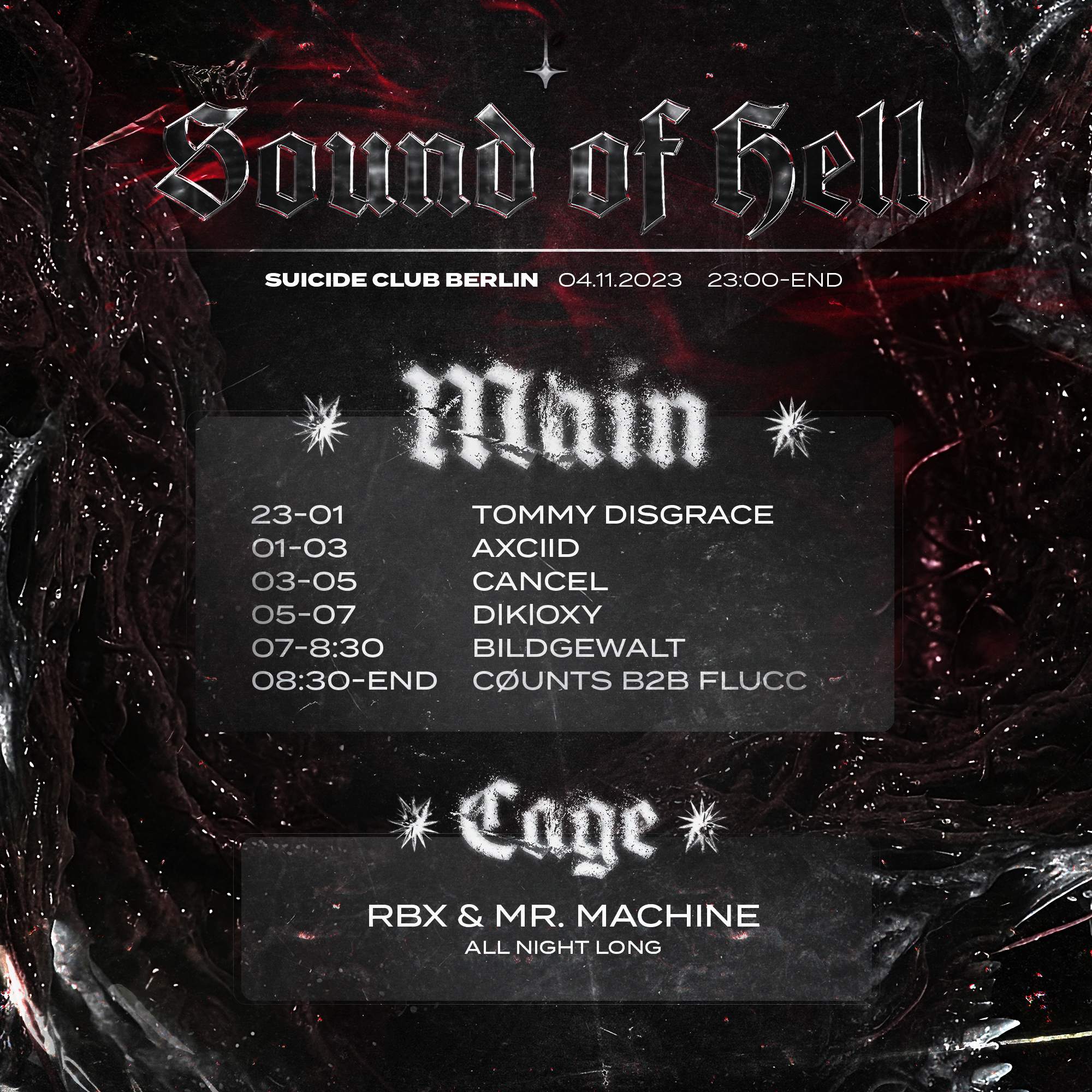 Sound of Hell w/ Cancel, D|K|OXY, RBX & Mr.Machine (ALL NIGHT LONG) - Página trasera