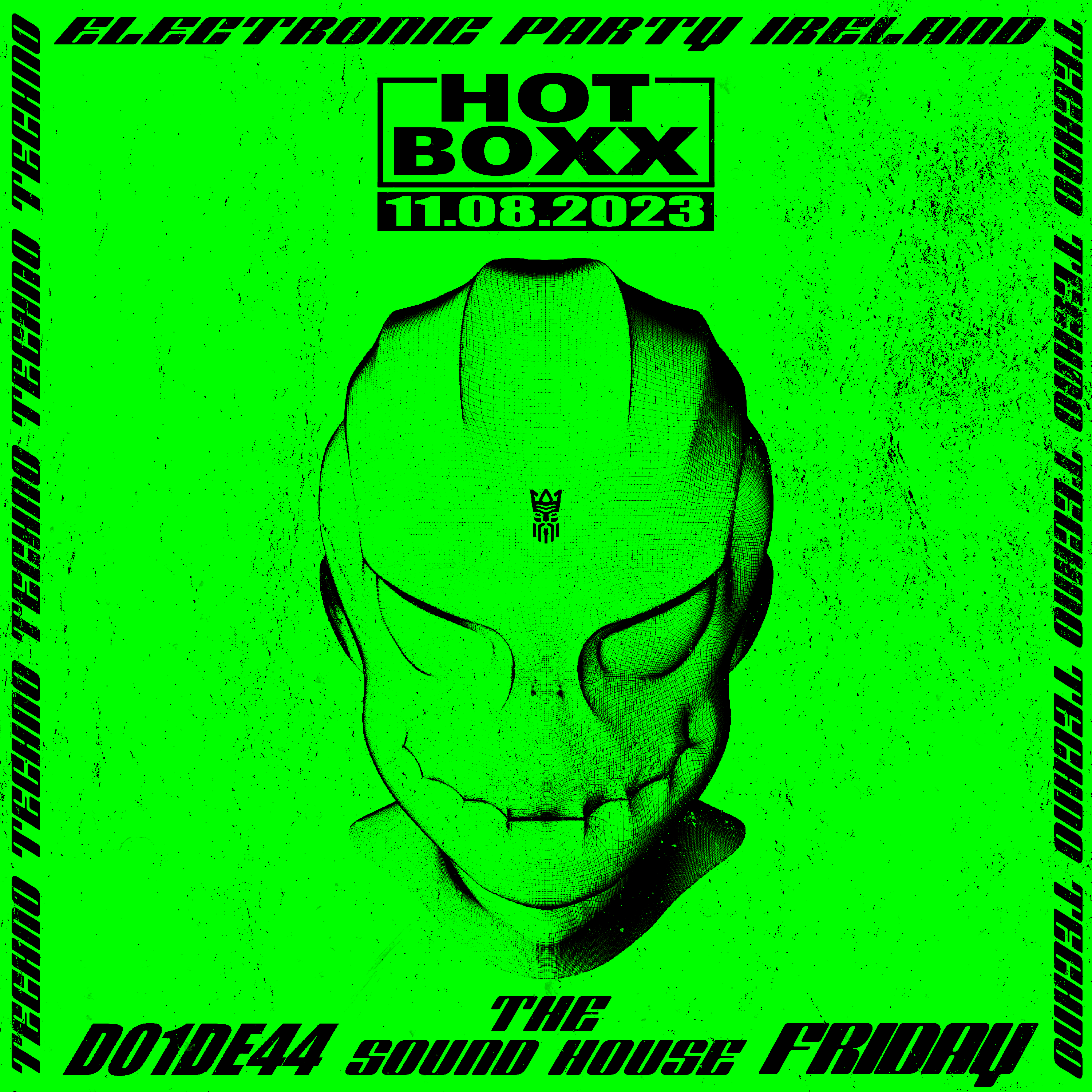 Techno Cage Rave: HOTBOXX - Aug 11th - フライヤー表