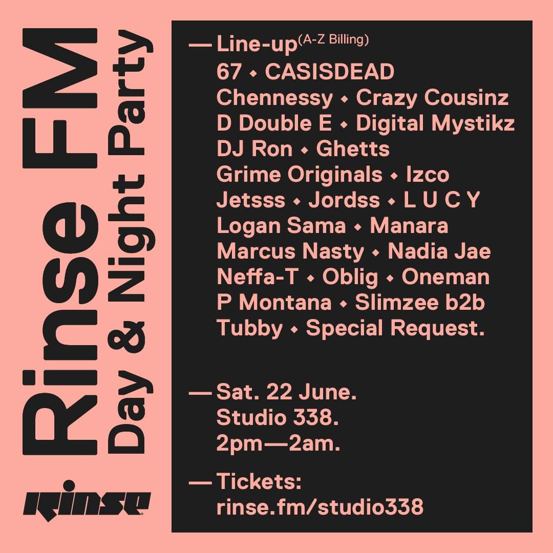 Rinse FM Summer Heat (Day & Night Party) - Studio 338 - Página trasera