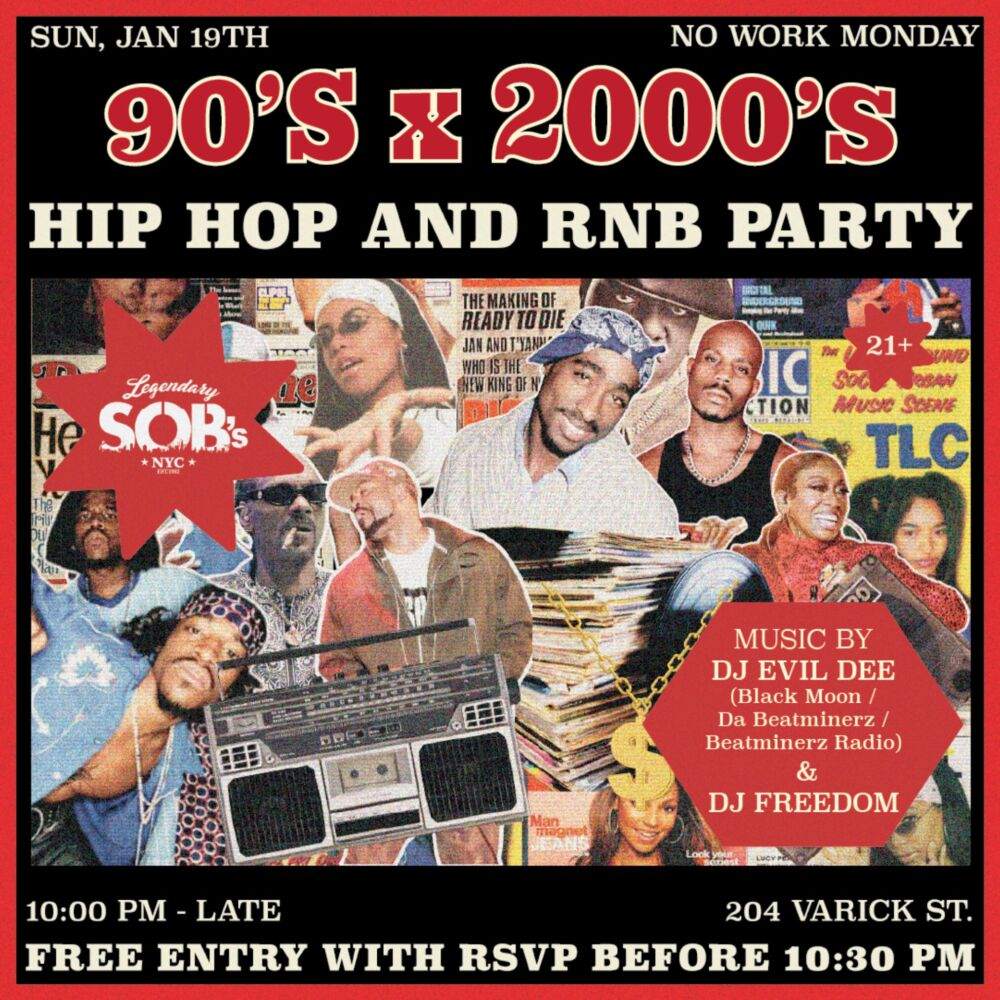 90's x 2000's Hip Hop and RnB Party a SOBs, New York City