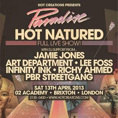Hot Creations presents Paradise featuring Hot Natured live - Página frontal