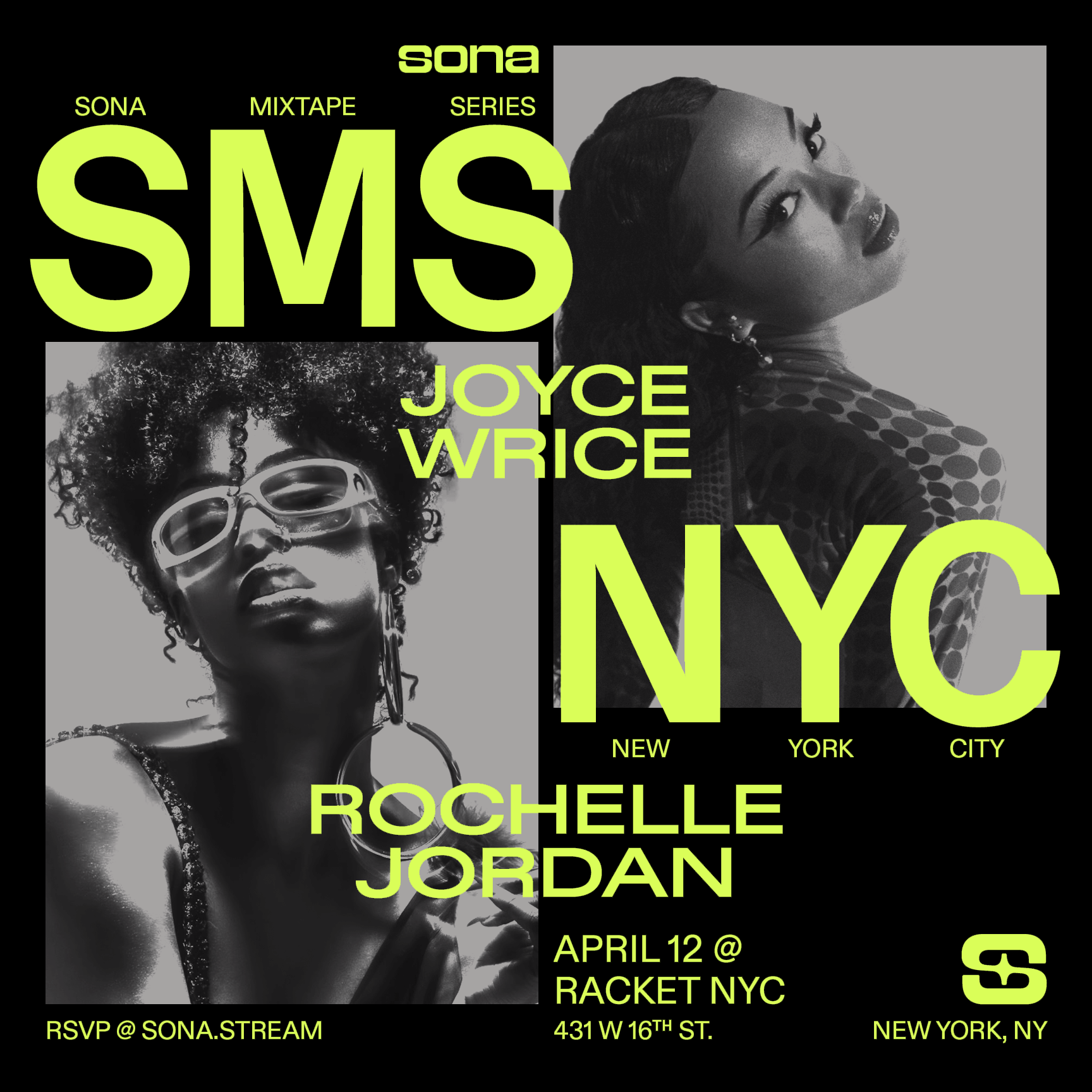 Sona presents SMS NYC with Joyce Wrice, Rochelle Jordan and More - Página frontal