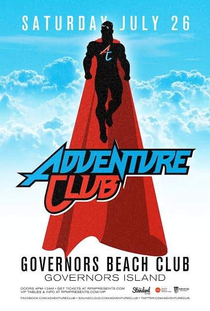 Adventure Club - Saturday July 26 at Governors Beach Club, Governors Island - Página frontal