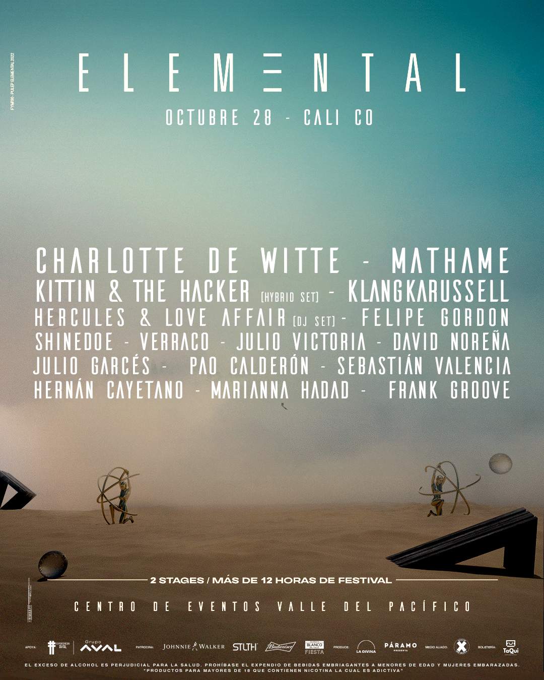 Elemental Fest 2022: Charlotte de Witte, Mathame, Miss Kittin & The Hacker, Klangkarussell,  - フライヤー裏