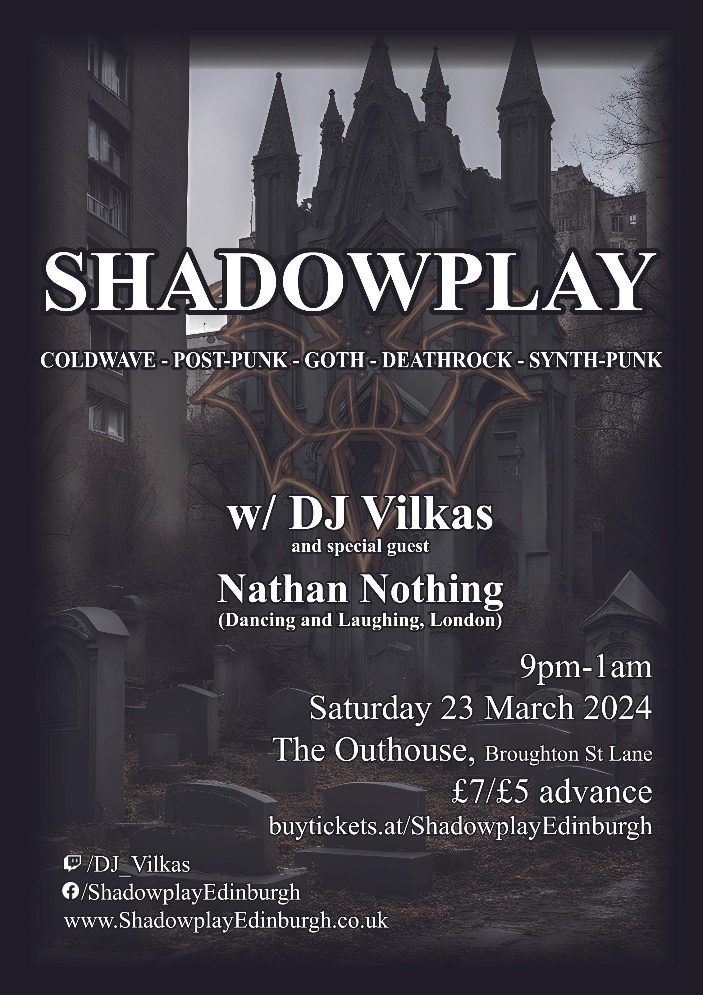 Shadowplay 23/3/24 - Coldwave/PostPunk/Goth/Deathrock/Synth-punk with ...