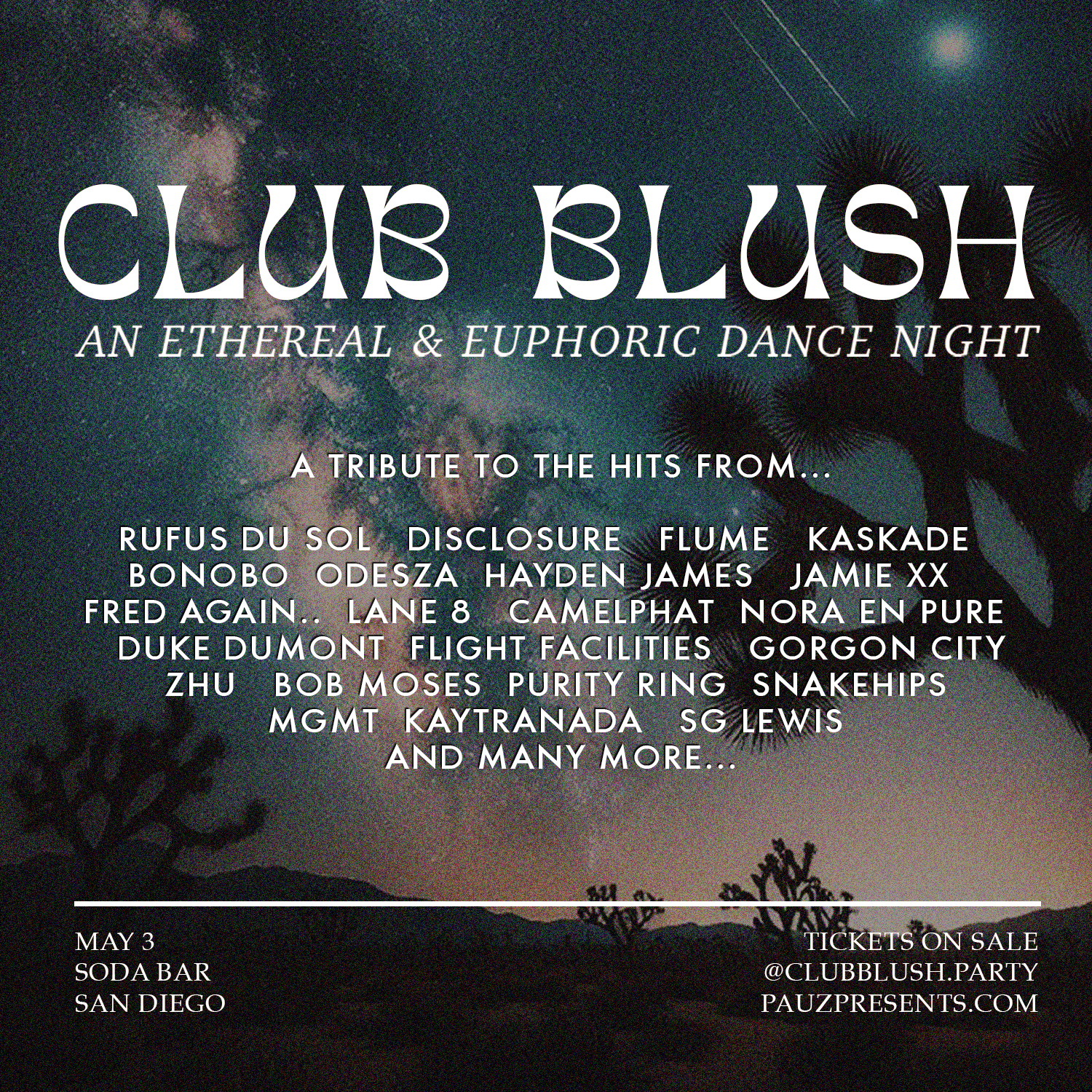 Club Blush - An Ethereal & Euphoric Dance Night - フライヤー表