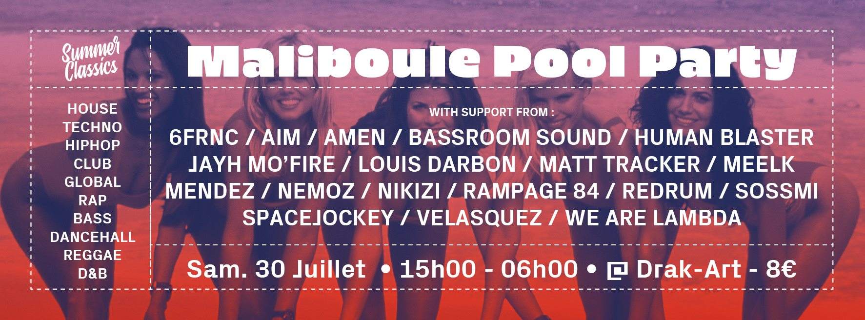 Summer Classics — Maliboule Pool Party - Página frontal