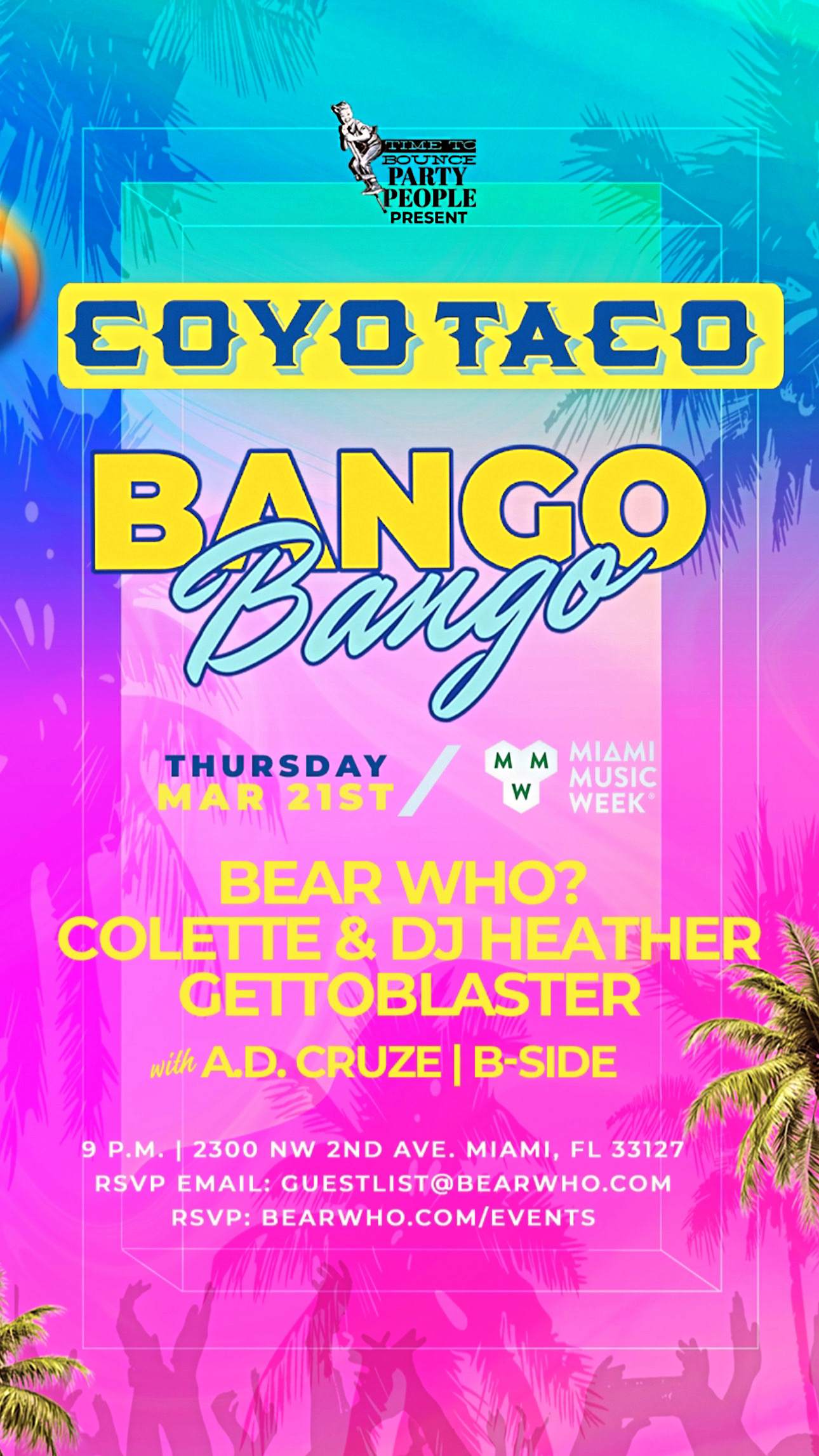 Bango Bango - Miami Music Week - Página frontal