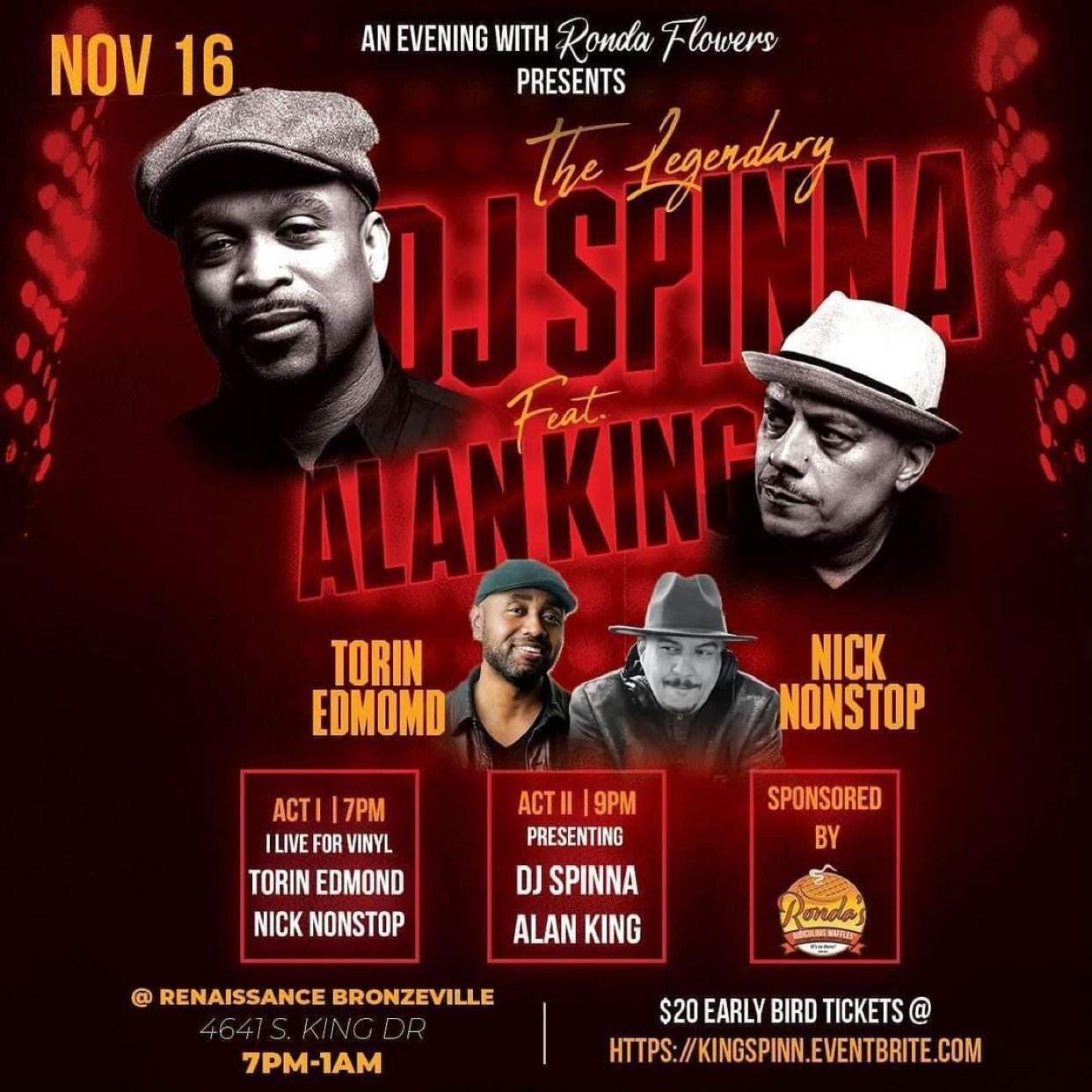 DJ Spinna + Alan King + Torin Edmond + Nick Nonstop at Renaissance
