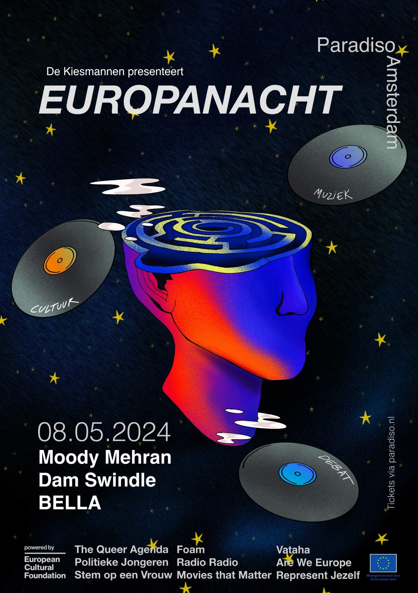 EuropaNacht with Moody Mehran, BELLA and Dam Swindle - フライヤー表