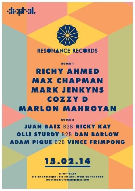 Resonance Records: Richy Ahmed, Max Chapman, Mark Jenkyns and Cozzy D - Página frontal