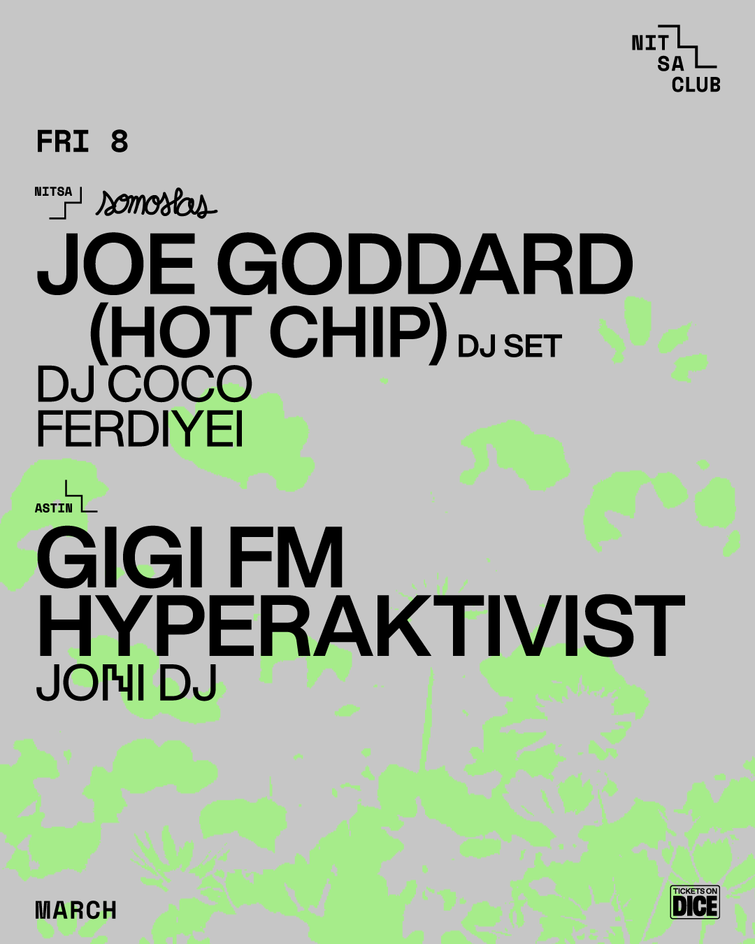 Somoslas: Joe Goddard DJ Set / GiGi FM · Hyperaktivist - フライヤー表