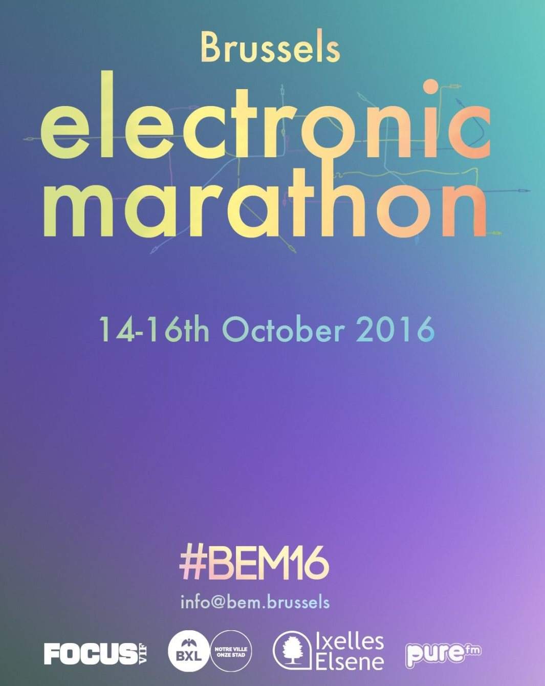 Brussels Electronic Marathon 2016 - フライヤー表