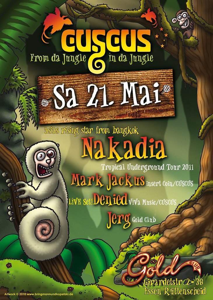 Cuscus presents: Nakadia - Tropical Undergound Tour 2011 - フライヤー表