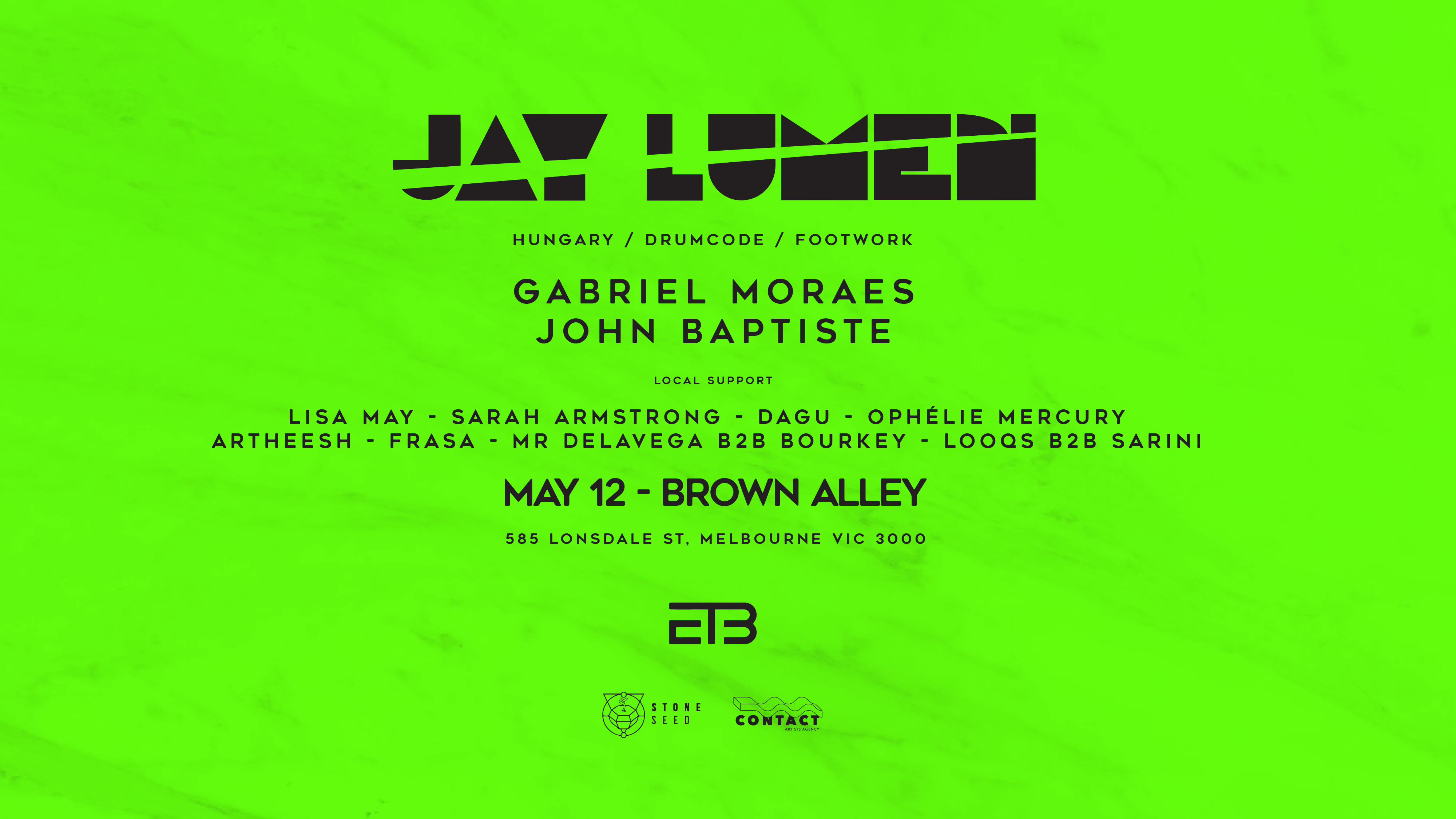 Eat The Beat presents Jay Lumen / Brown Alley at Brown Alley, Melbourne