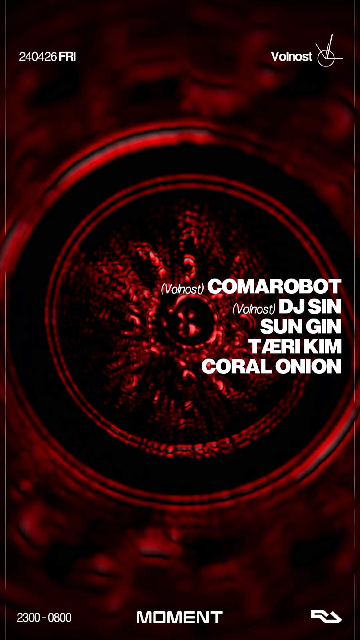 MOMENT X Volnost: ComaRobot / DJ SIN - Página frontal