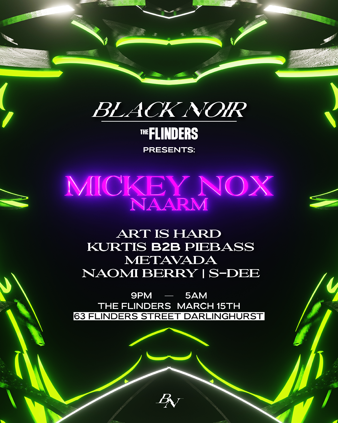 BLACK NOIR presents: Mickey Nox (Naarm) - フライヤー表