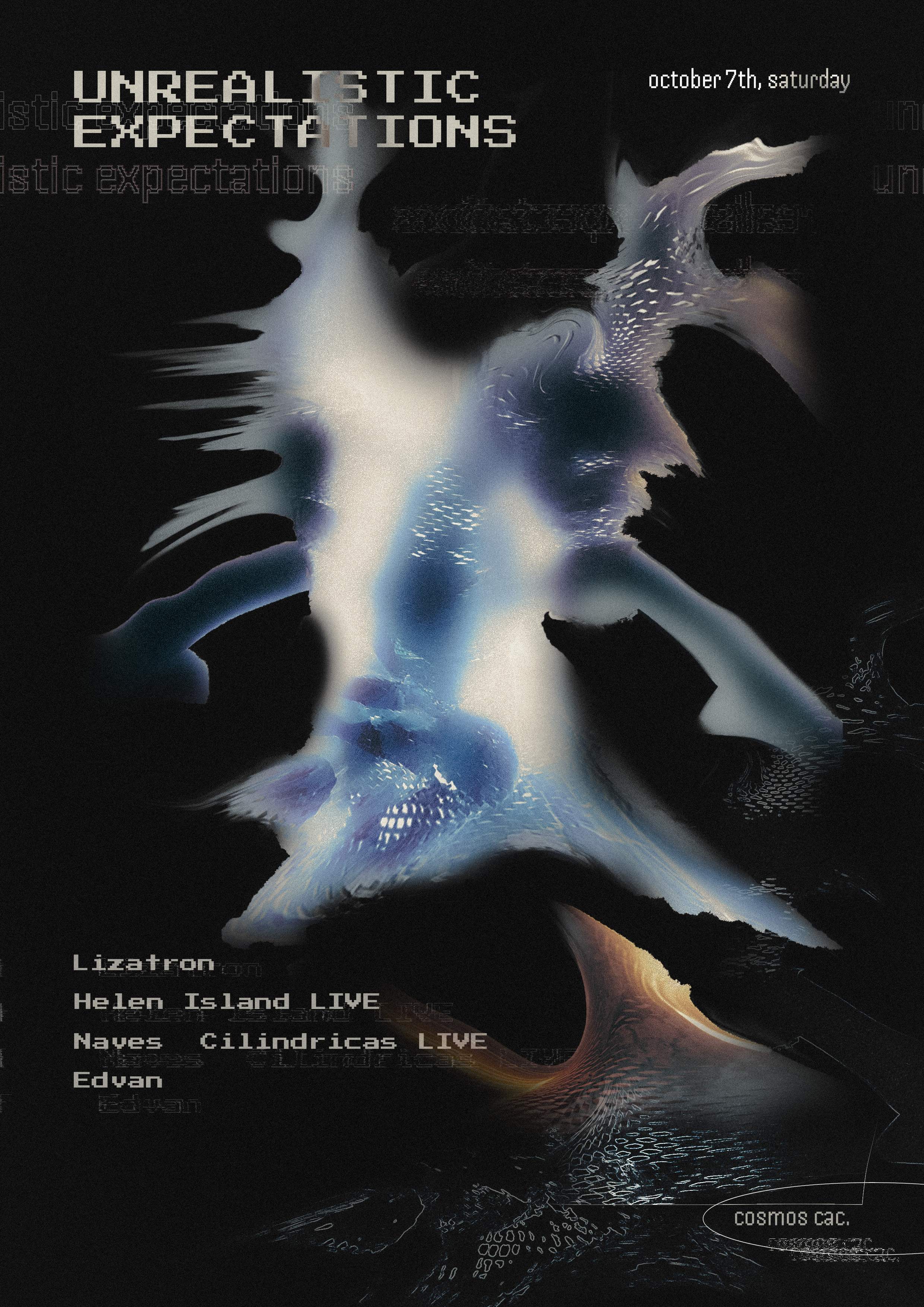 UNEX presents: Lizatron, Helen Island(Live), Naves Cilindrícas (Live), Edvan - フライヤー表