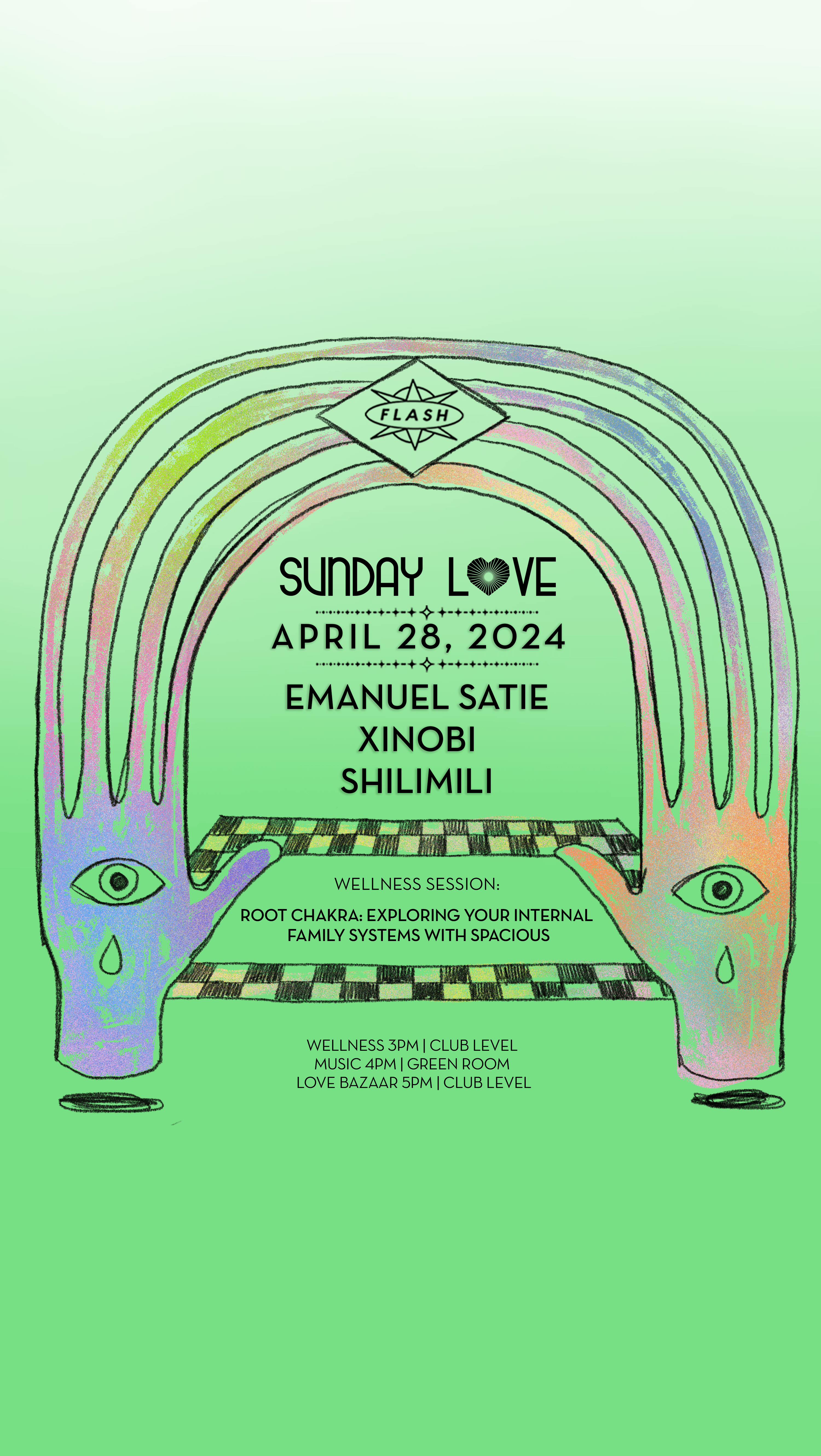 Sunday Love: Emanuel Satie - Xinobi - shilimili - フライヤー表