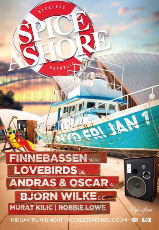 Spice Ashore NYD with Finnebassen, Lovebirds, Andras & Oscar Live - Página frontal