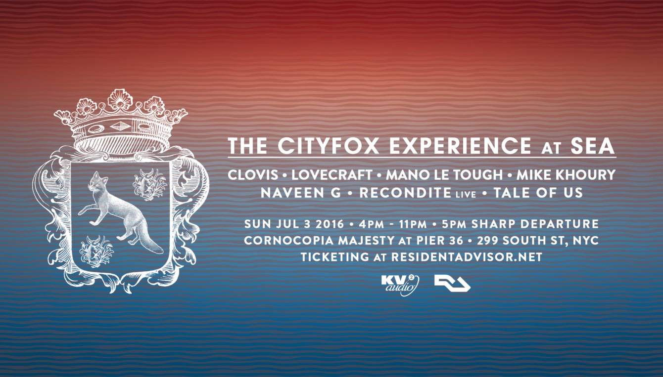 The Cityfox Experience at Sea: Mano Le Tough, Recondite, Tale of Us & More July 3rd - フライヤー表